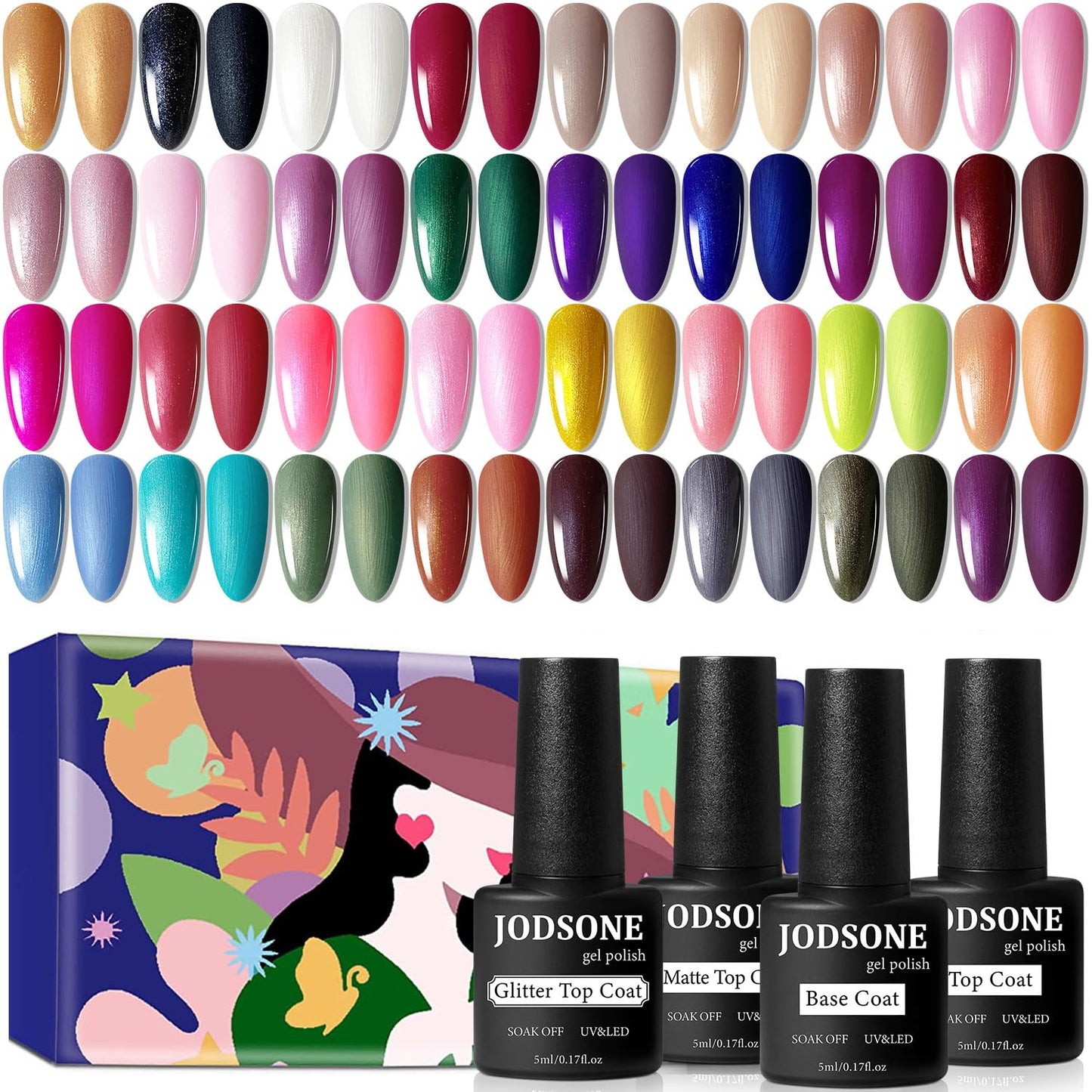 JODSONE 32-Color Jelly Gel Nail Polish Kit | High Shine & Matte Finish