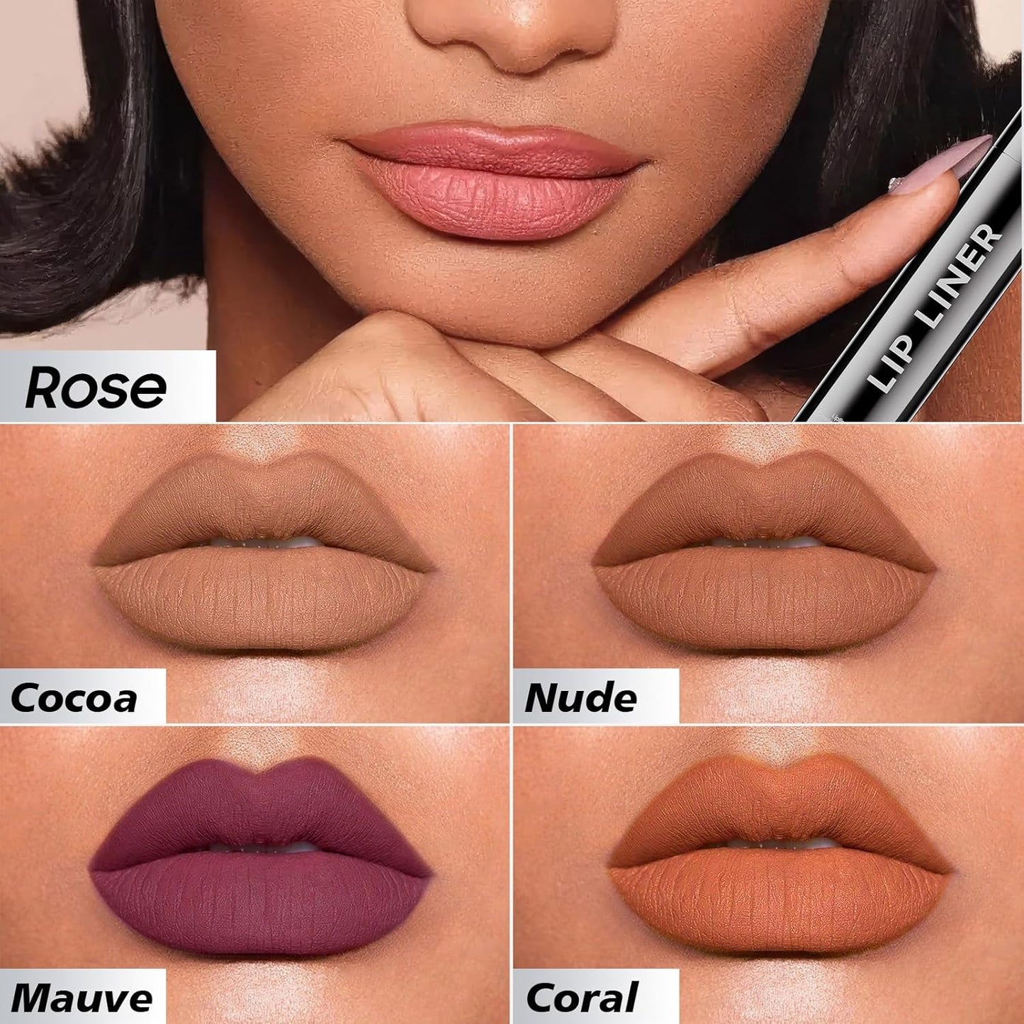 Peel Off Lip Liner Stain - Non-Stick Cup Lip Comfortable Vivid Color Peel Lip Stain Transfer-Proof & Long - Wear, Create Beauty & Charming Lip Makeup For All Skin Types with All-Day (#02 Cocoa)