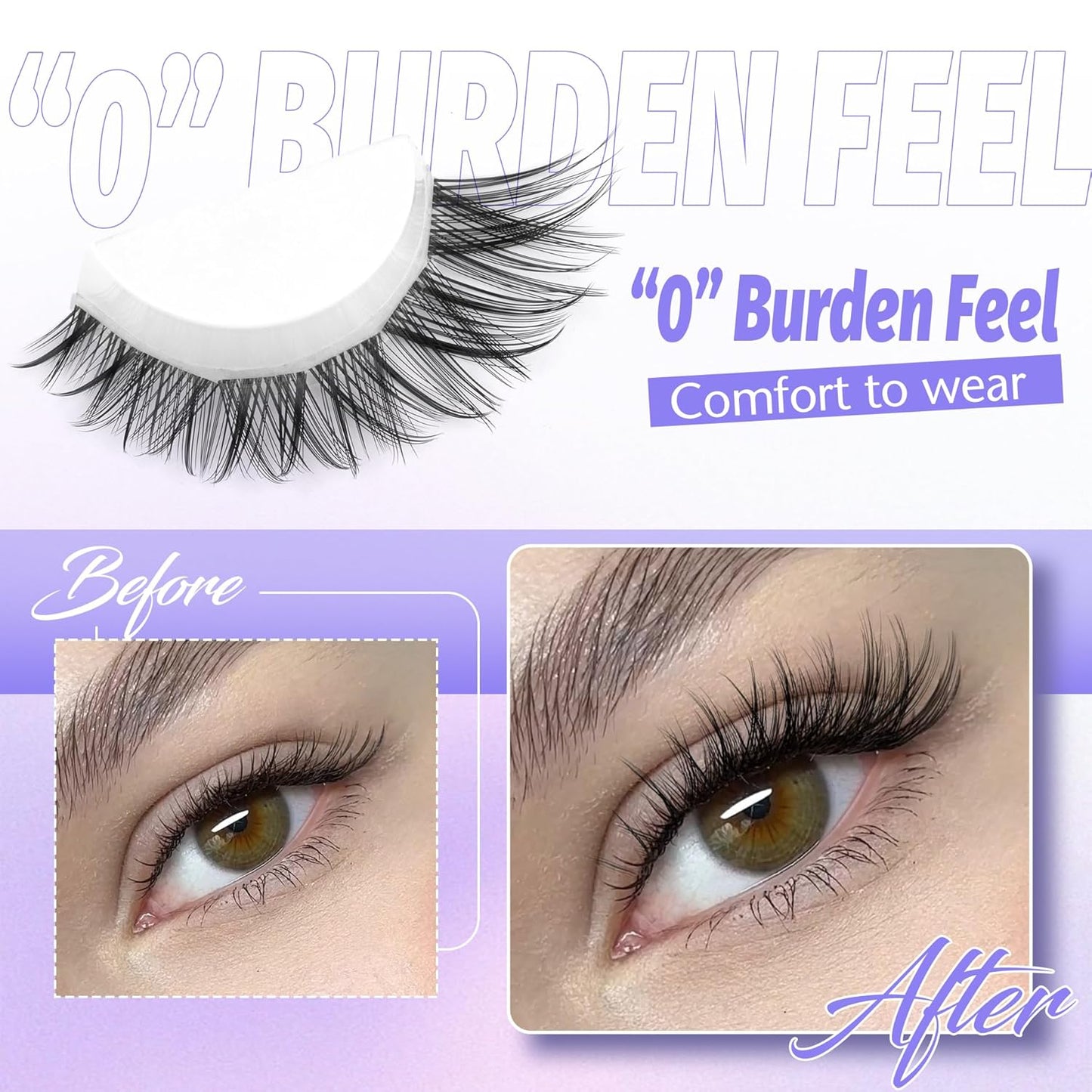 Natural Wispy Cluster Eyelash Extensions | Waterproof DIY Lashes | 224 Pcs