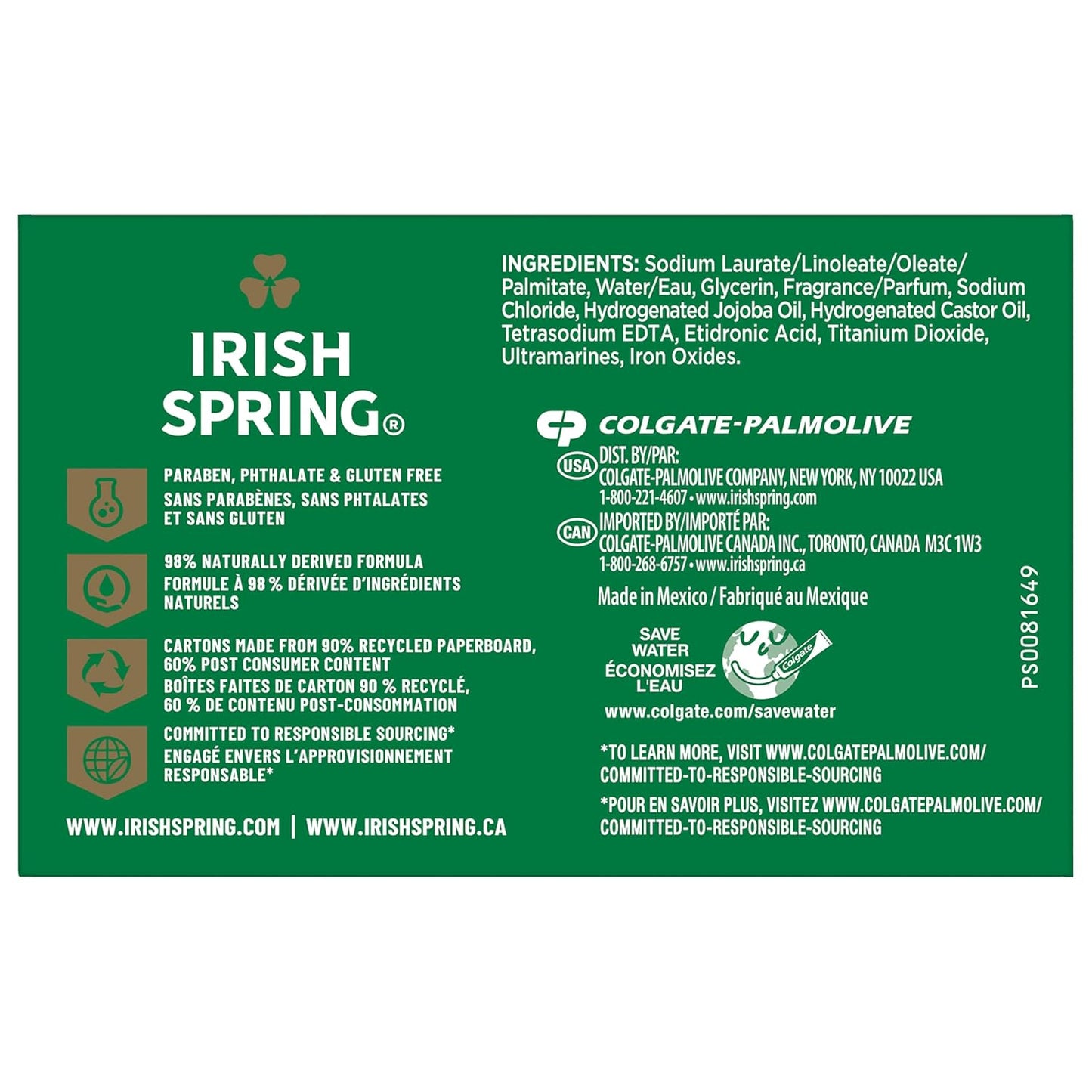 Irish Spring Icy Blast Bar Soap | Fresh & Clean for Men | 24 Pack, 3.7 Oz