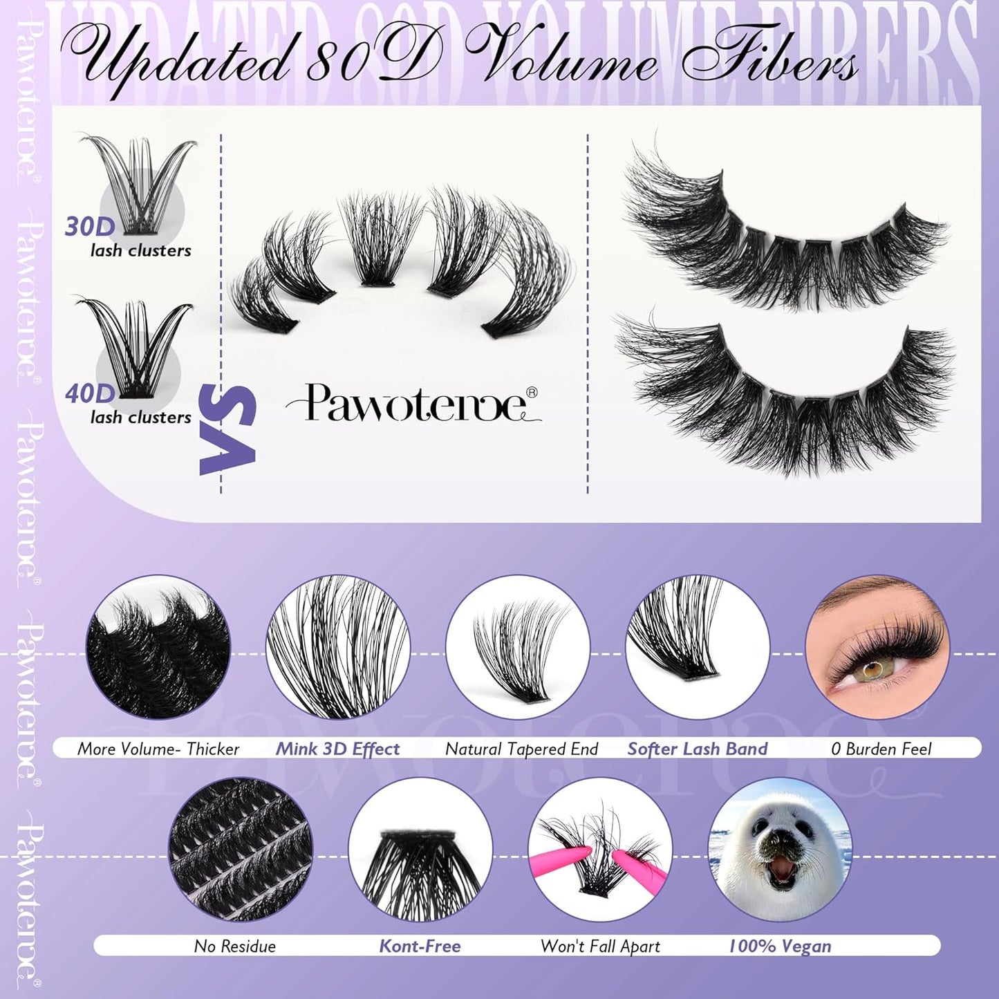 DIY Lash Extension Kit | 280pcs Brown 40D Clusters | 9-16mm Individual Lashes