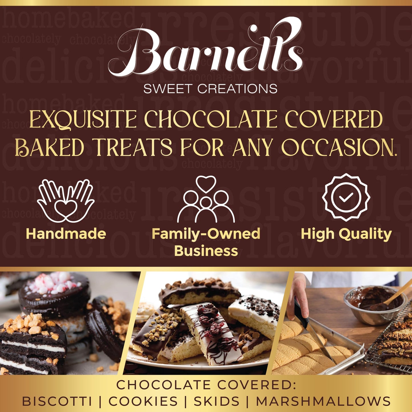 Barnetts Valentines Day 12 Chocolate Biscotti Gift Box, Valentine Gourmet Cookie Gifts Basket for Him and Her, Food Delivery, Fancy Cookies Candy Box Treats Baskets Ideas for Wife, Husband, Girlfriend, Women, Men