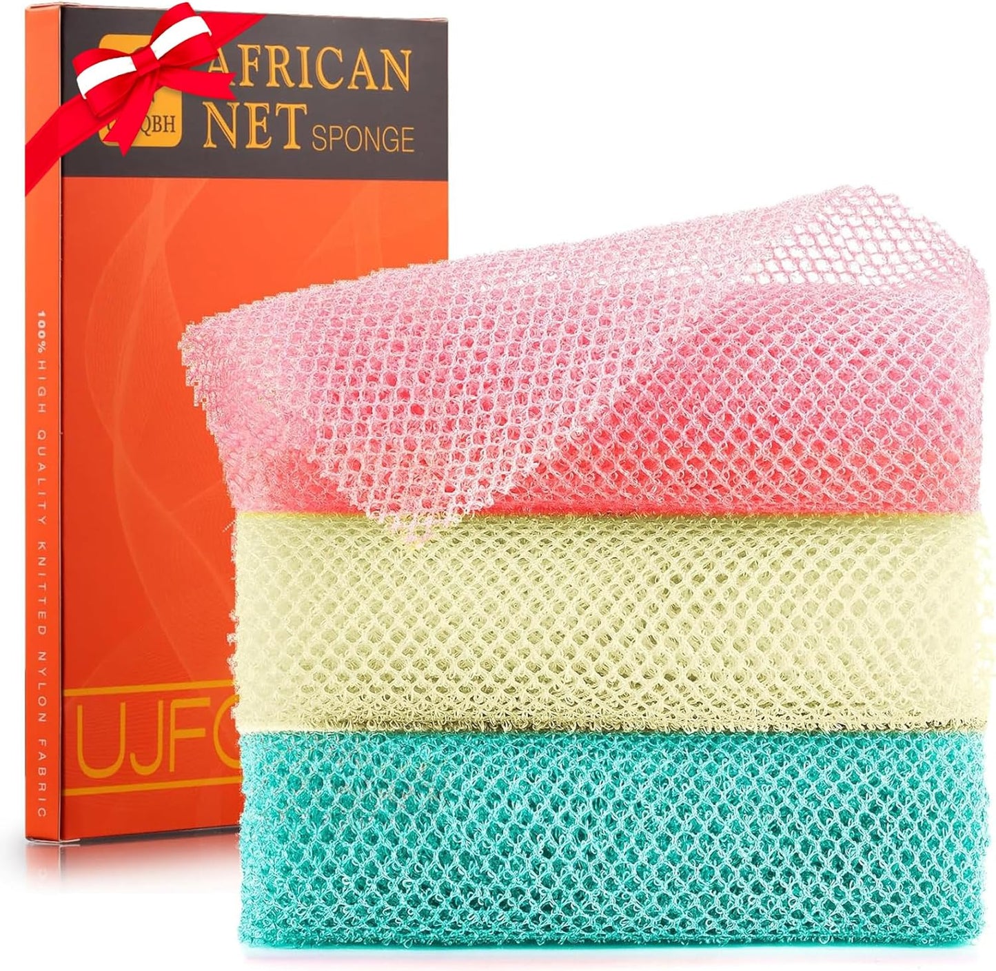 Exfoliating African Bath Sponge Set – 6 Pieces | Skin Smoother for Daily Use