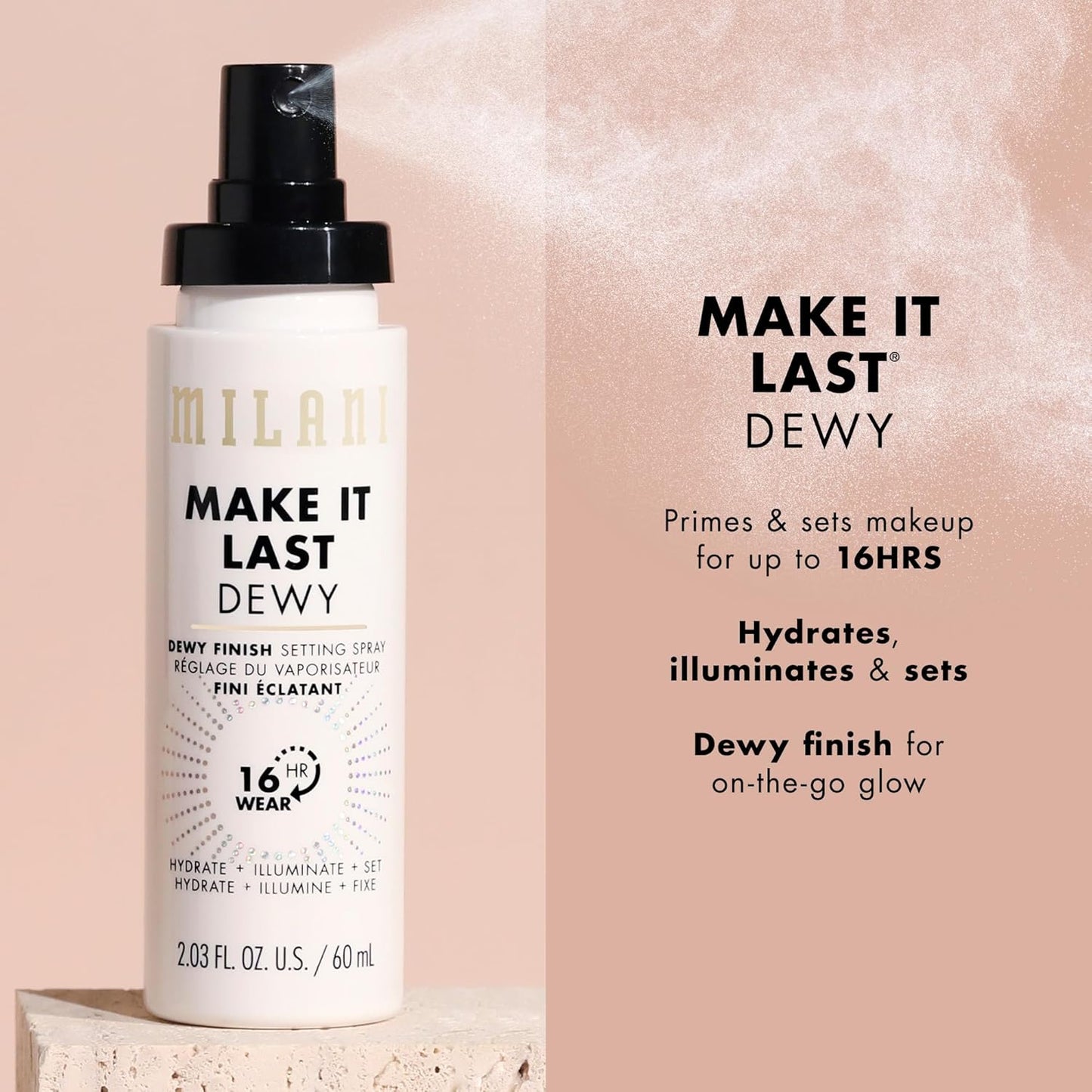 Milani Setting Spray & Primer 2-Pack | Hydrating Niacinamide & Matte Charcoal