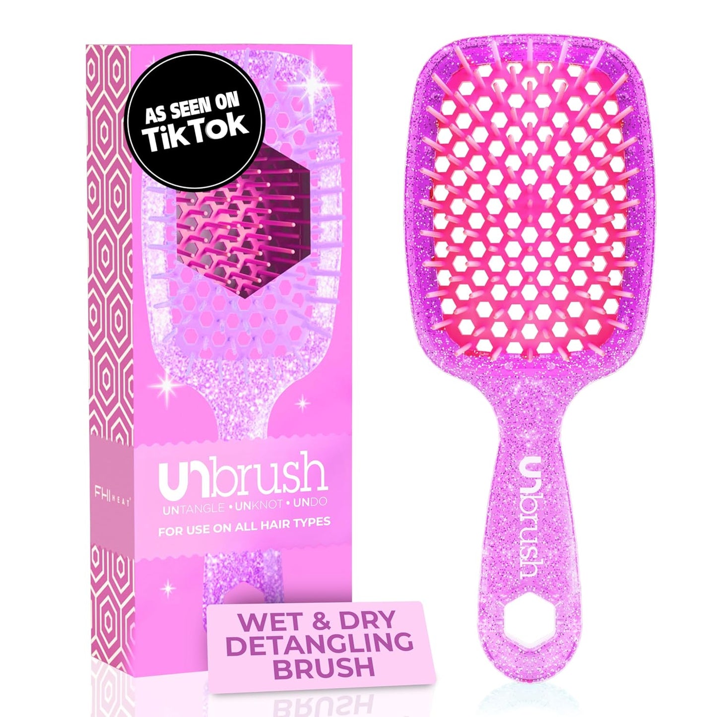 FHI Heat UNbrush Detangling Brush | Pain-Free for All Hair Types | Lightweight & Durable