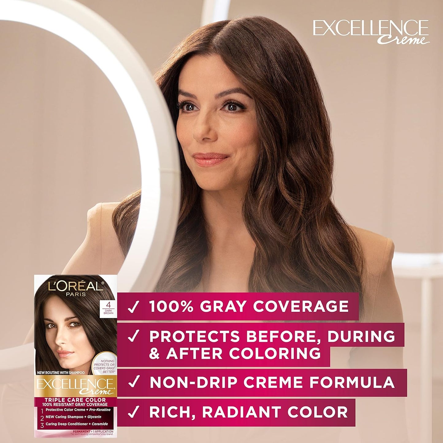L'Oreal Paris Excellence 6R Light Auburn Hair Color | Gray Coverage | 8 Weeks