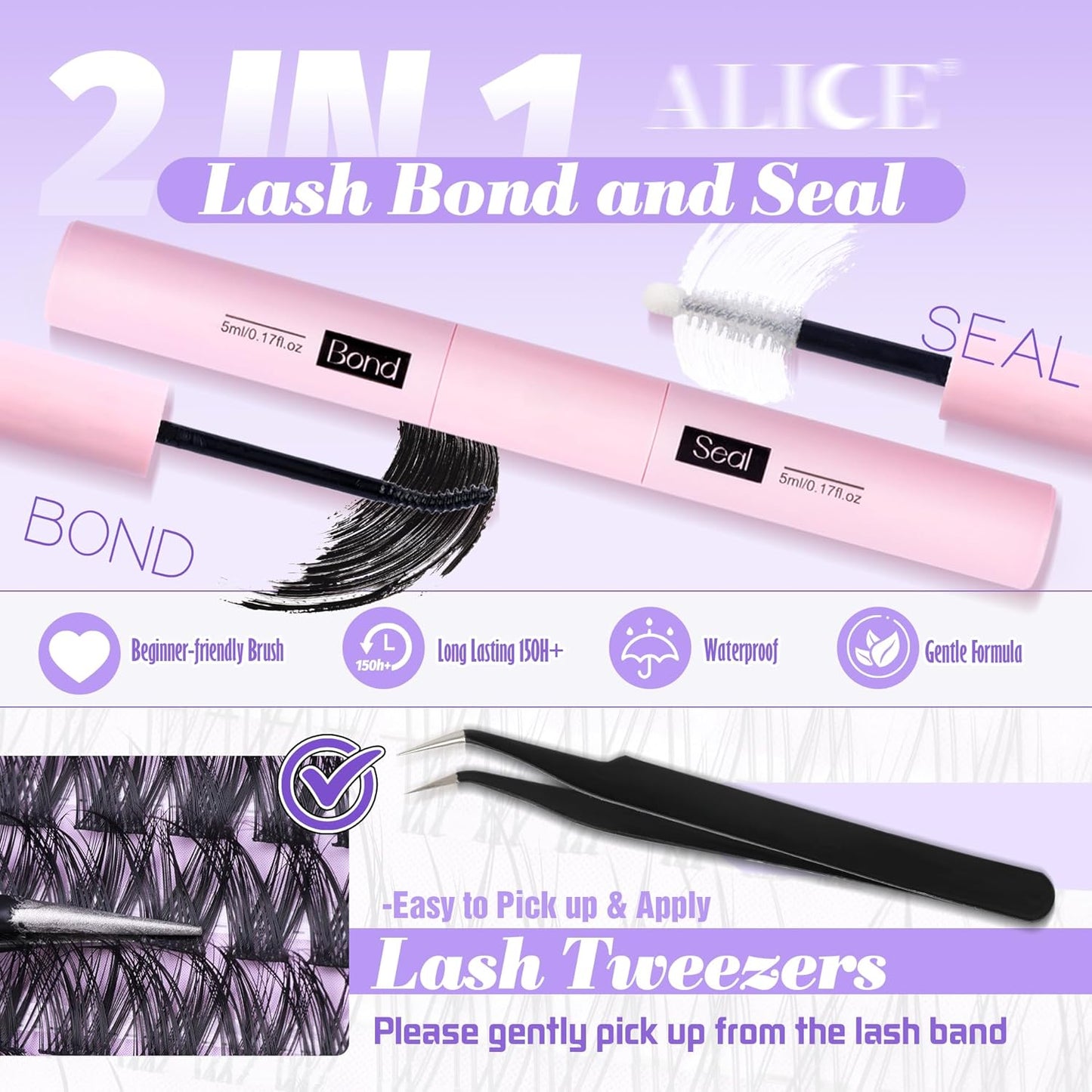 ALICE Wispy Eyelash Clusters Kit | 10-18mm Natural Individual Lashes | 168pcs