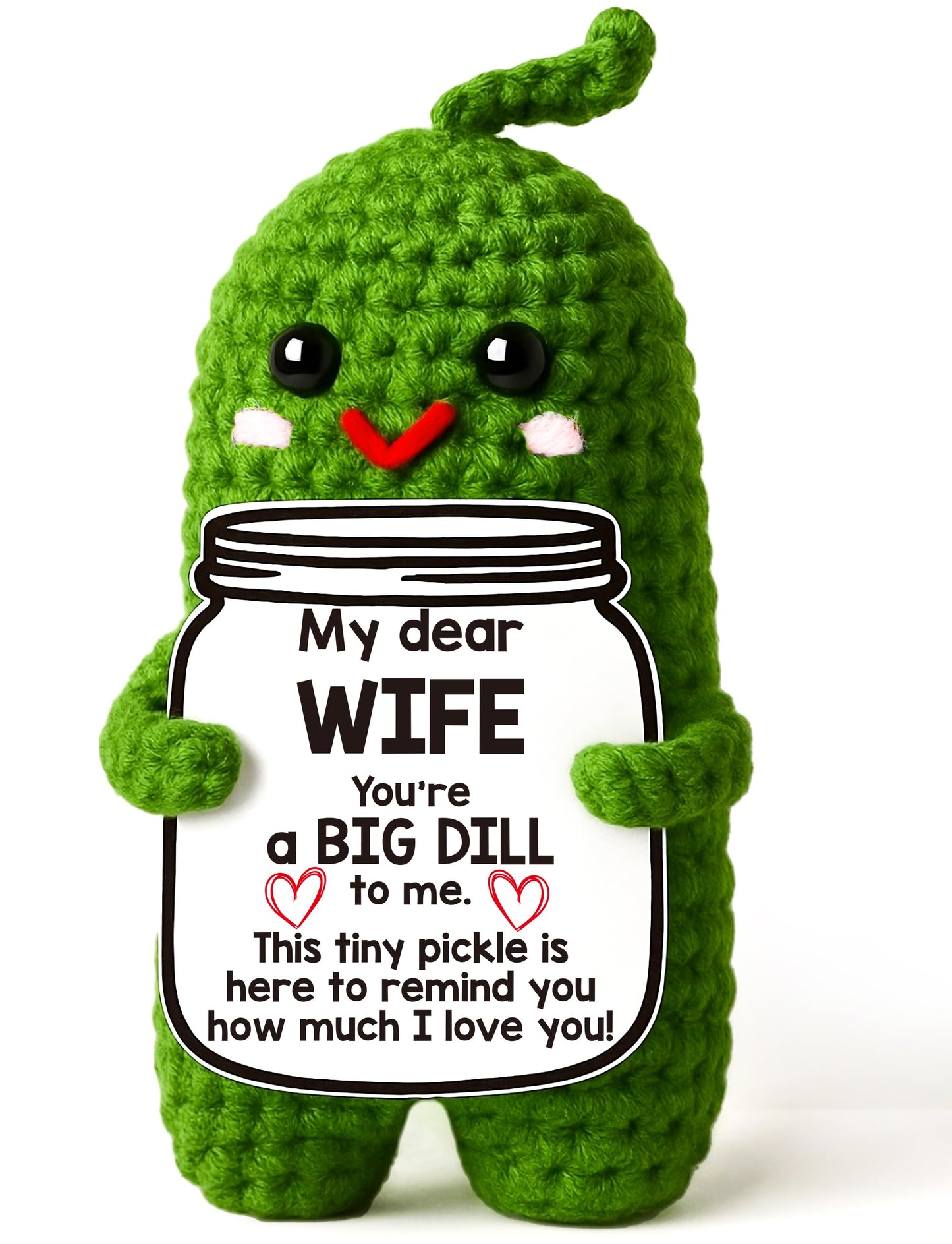 Valentines Day Gifts for Him Her Boyfriend Girlfriend, Handmade Crochet Pickle Valentines Gifts for Wife Husband, I Love You Birthday Gift To My Love Wedding Anniversary Romantic Gift for Couples