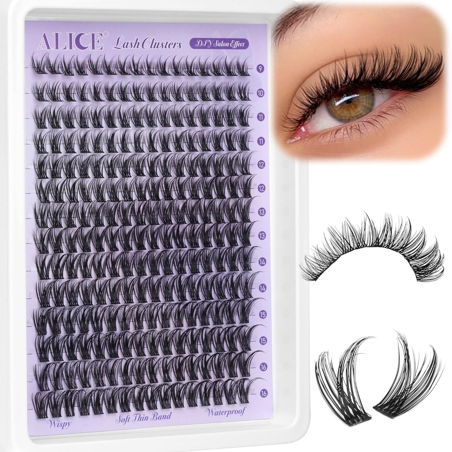 Natural Wispy Lash Extension Kit | 140pcs Clear Band Cluster Lashes for DIY