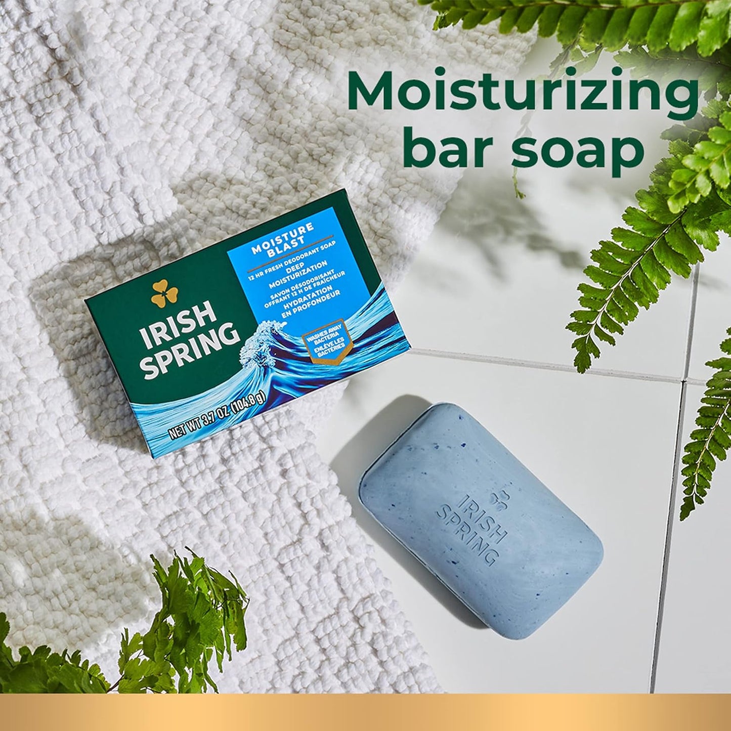 Irish Spring Men's Exfoliating Bar Soap | Fresh & Clean | 24 Pack | 3.7 Oz