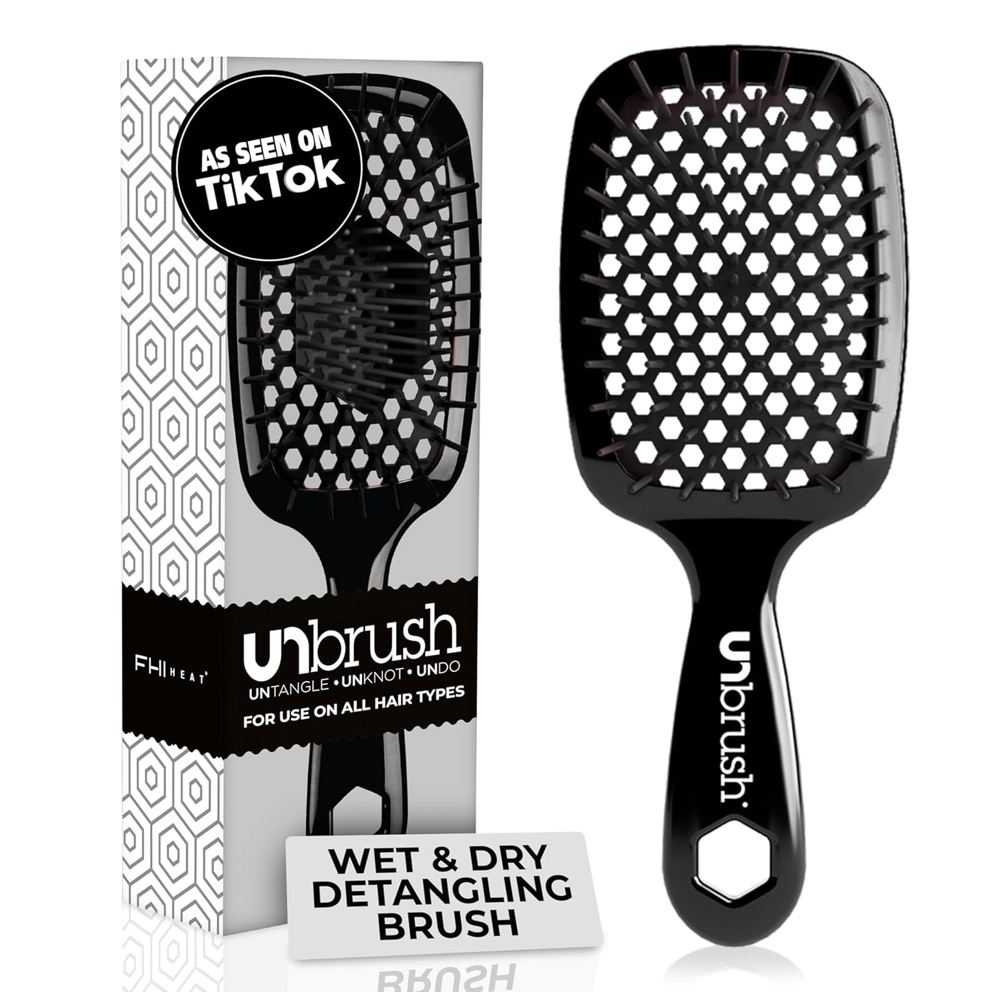 FHI Heat UNbrush Detangling Brush | Pain-Free for All Hair Types | Lightweight & Durable
