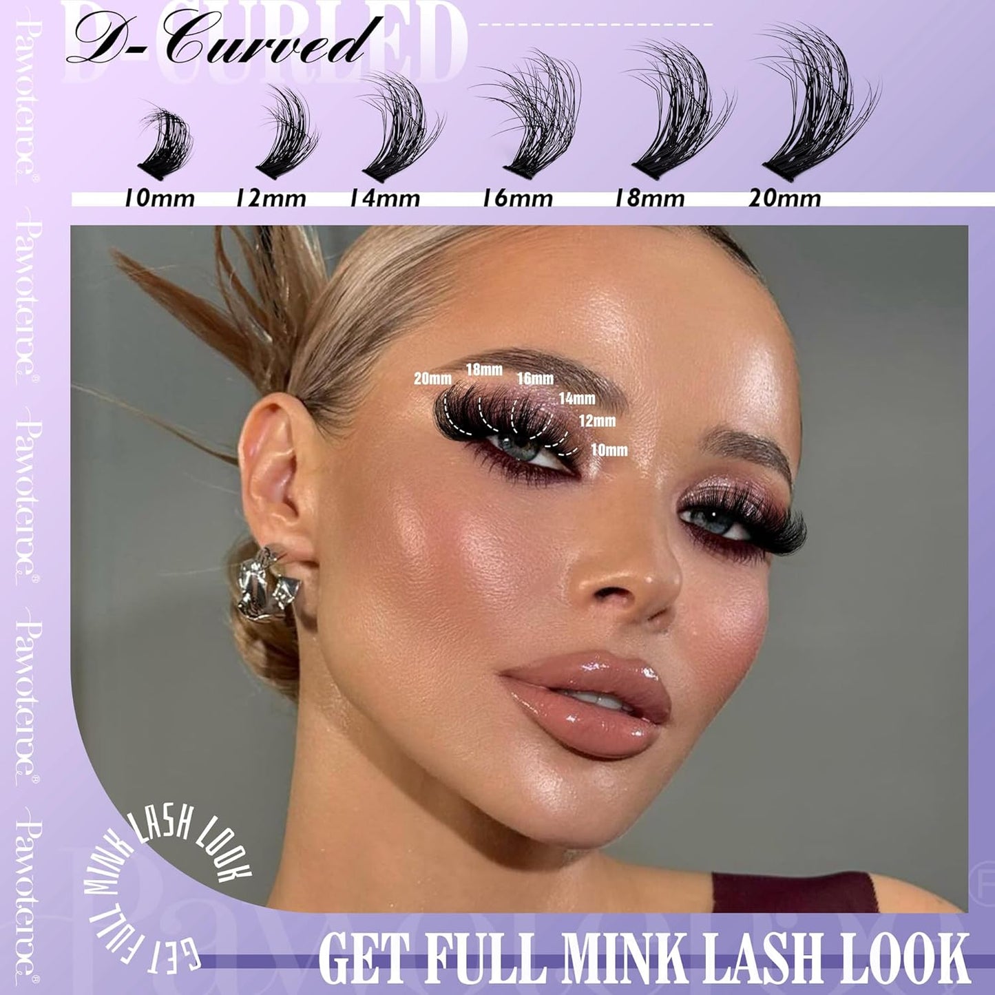 DIY Lash Extension Kit | 50D Individual Lash Clusters 9-16mm | Bond & Seal Included