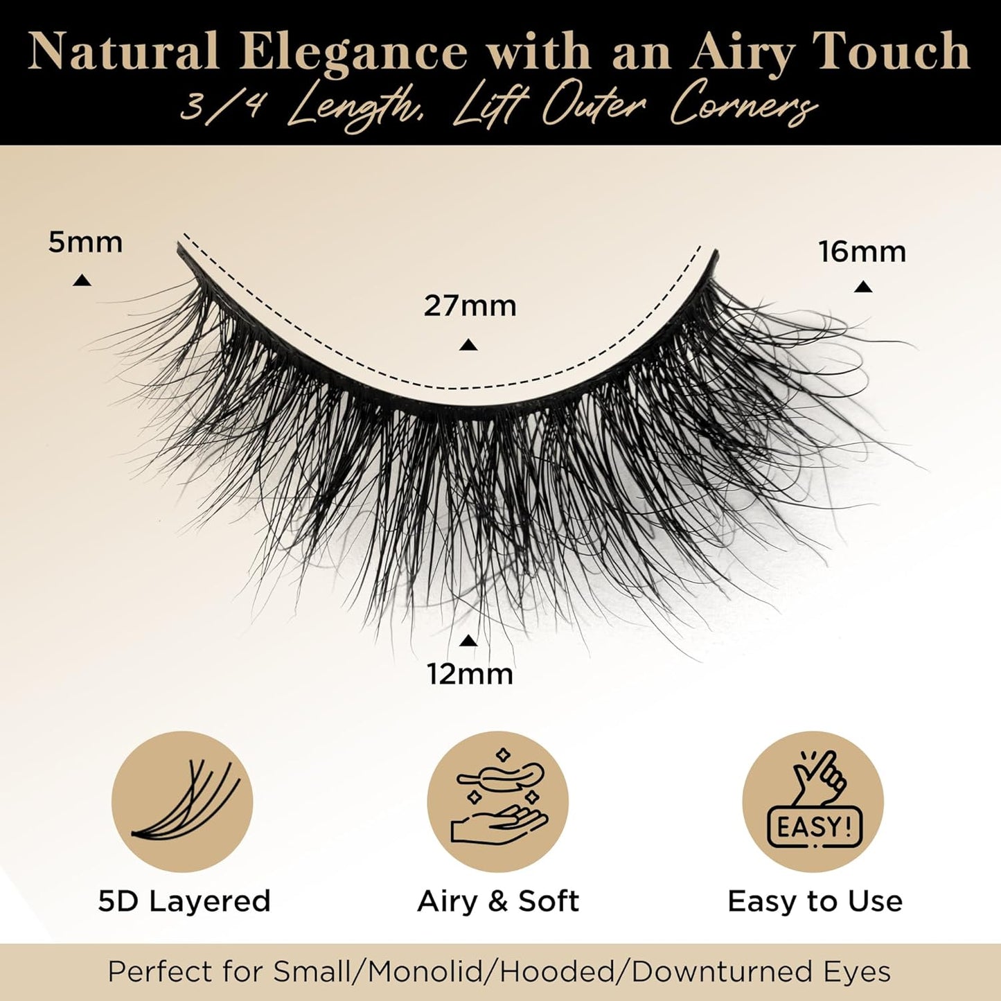 Lashes Mink Natural False Eyelashes - Bepholan Fake Eyelashes Natural Look 3-Pack Cat Eye Lashes Manga Eyelashes Fluffy,XMZ211