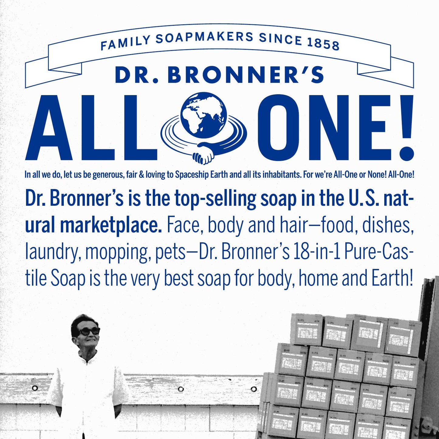 Dr. Bronner's Pure-Castile Liquid Soap | Peppermint 64 Oz | Vegan & Organic