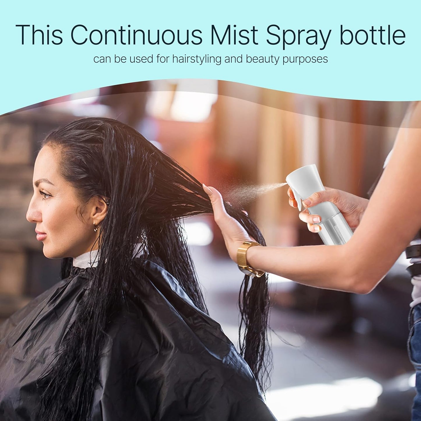 Ultra Fine Continuous Hair Spray Bottle | Clear 6.8 Oz | Misting & Styling