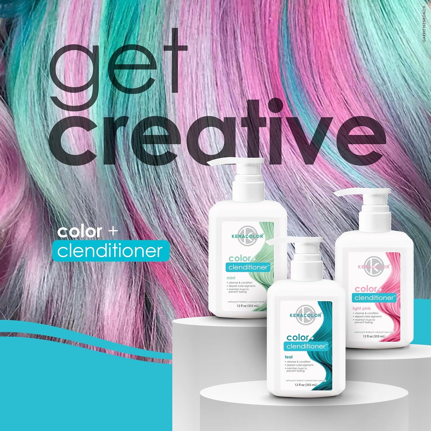 Keracolor Color + Clenditioner | 3-In-1 Color-Depositing Conditioner, 12 Fl Oz
