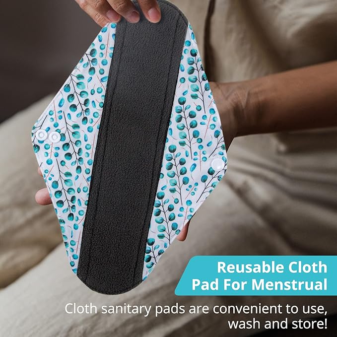 7pcs Set 1 pc Mini Wet Bag +6pcs Absorbent Reusable Sanitary Pads/Washable Cloth Menstrual Pads(Autumn,M)…