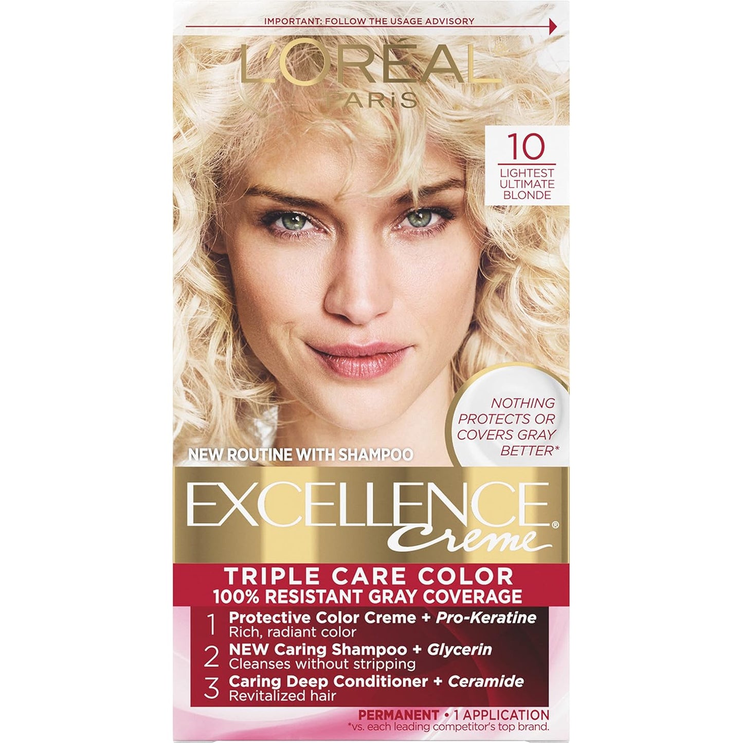 L'Oreal Paris Excellence 8G Medium Golden Blonde Hair Color | Gray Coverage, 8 Weeks