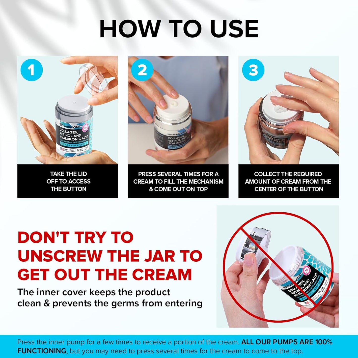 Collagen Face Moisturizer | Anti-Aging Retinol Cream with Hyaluronic Acid | 2-Pack