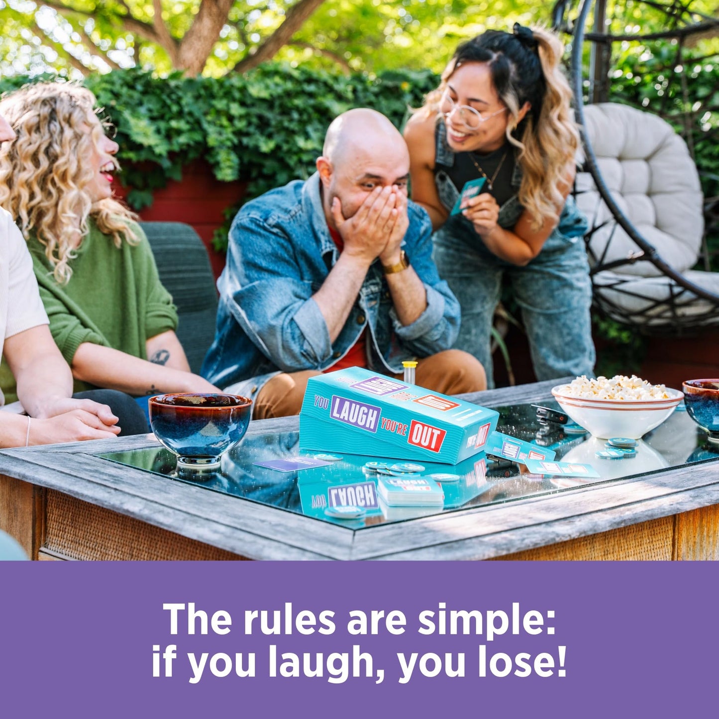 DSS Games You Laugh You're Out [Try Not to Laugh Family Card Game for Adults & Teens | Party Game | 125 Prompt Fun Cards for Family Nights & Parties | Ages 14+]