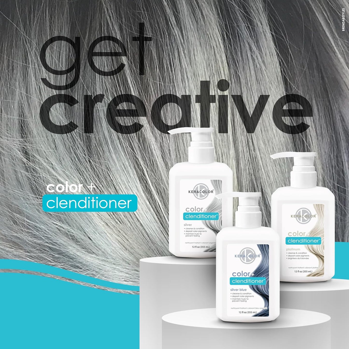 Keracolor Color + Clenditioner | 3-In-1 Color-Depositing Conditioner | 12 Fl Oz