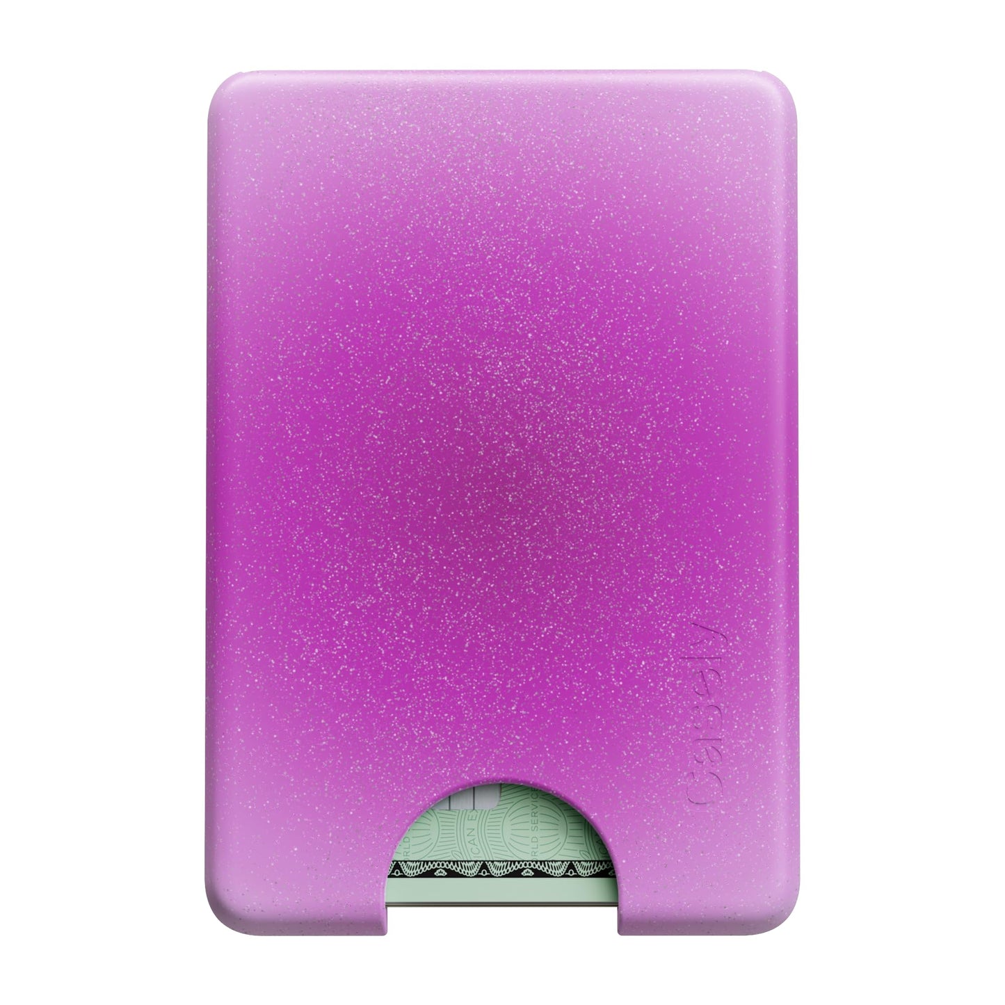 Casely MagWallet | Starfish Wishes | Coral Pink Shimmer | Slim Wallet Card Holder | Compatible with MagSafe | Soft-Touch Hard Silicone | Holds Up to 3 Cards