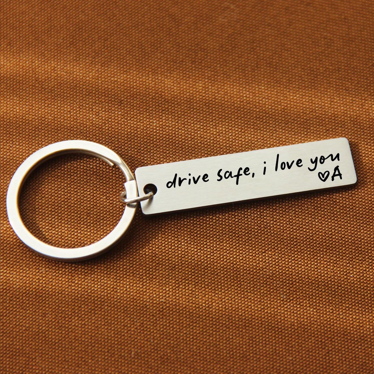 Key Chain Drive Safe I Love You Engraved Initial Personalized Gift for Husband Boyfriend Keychain Gift Car Accessories – Valentine’s Day Gift for Him Her Couples Romantic Love Keepsake (A)