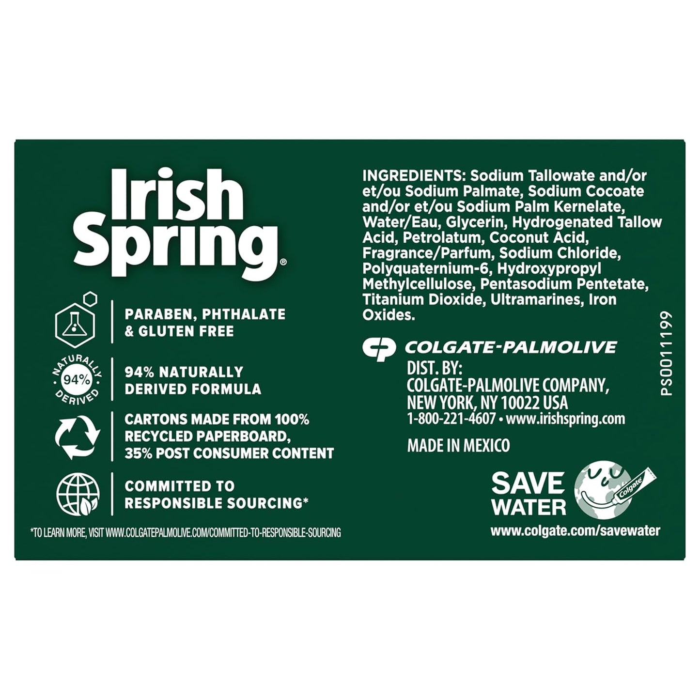 Irish Spring Men's Exfoliating Bar Soap | Fresh & Clean | 24 Pack | 3.7 Oz