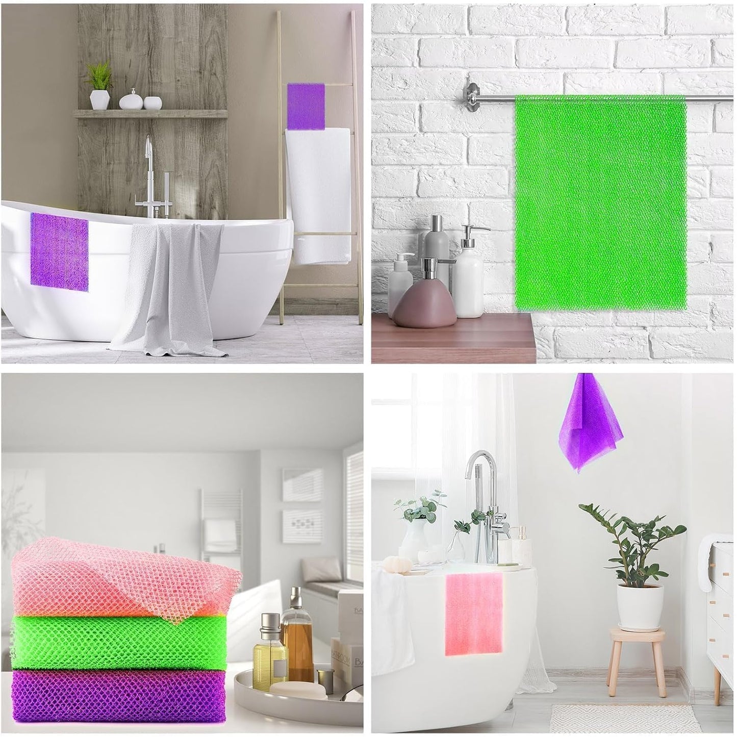 3-Piece African Exfoliating Shower Set | Bright Colors for Smooth Skin