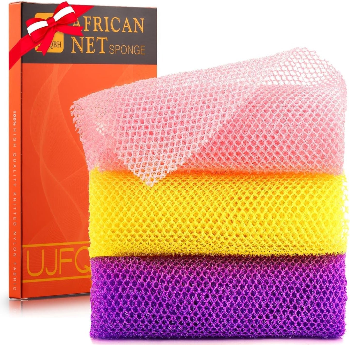 Exfoliating African Bath Sponge | Long Net Body Scrubber | Green