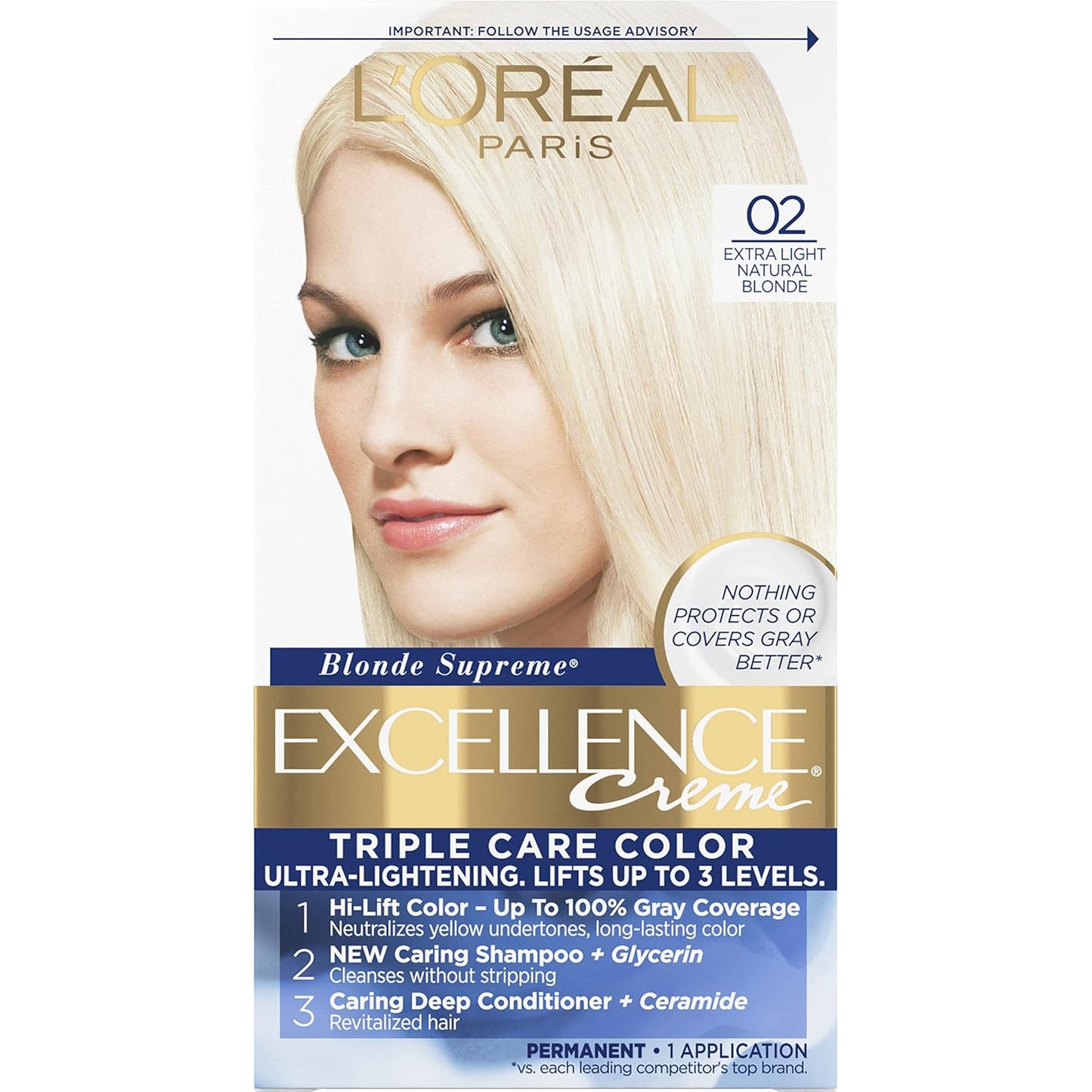 L'Oreal Paris Excellence 8G Medium Golden Blonde Hair Color | Gray Coverage, 8 Weeks