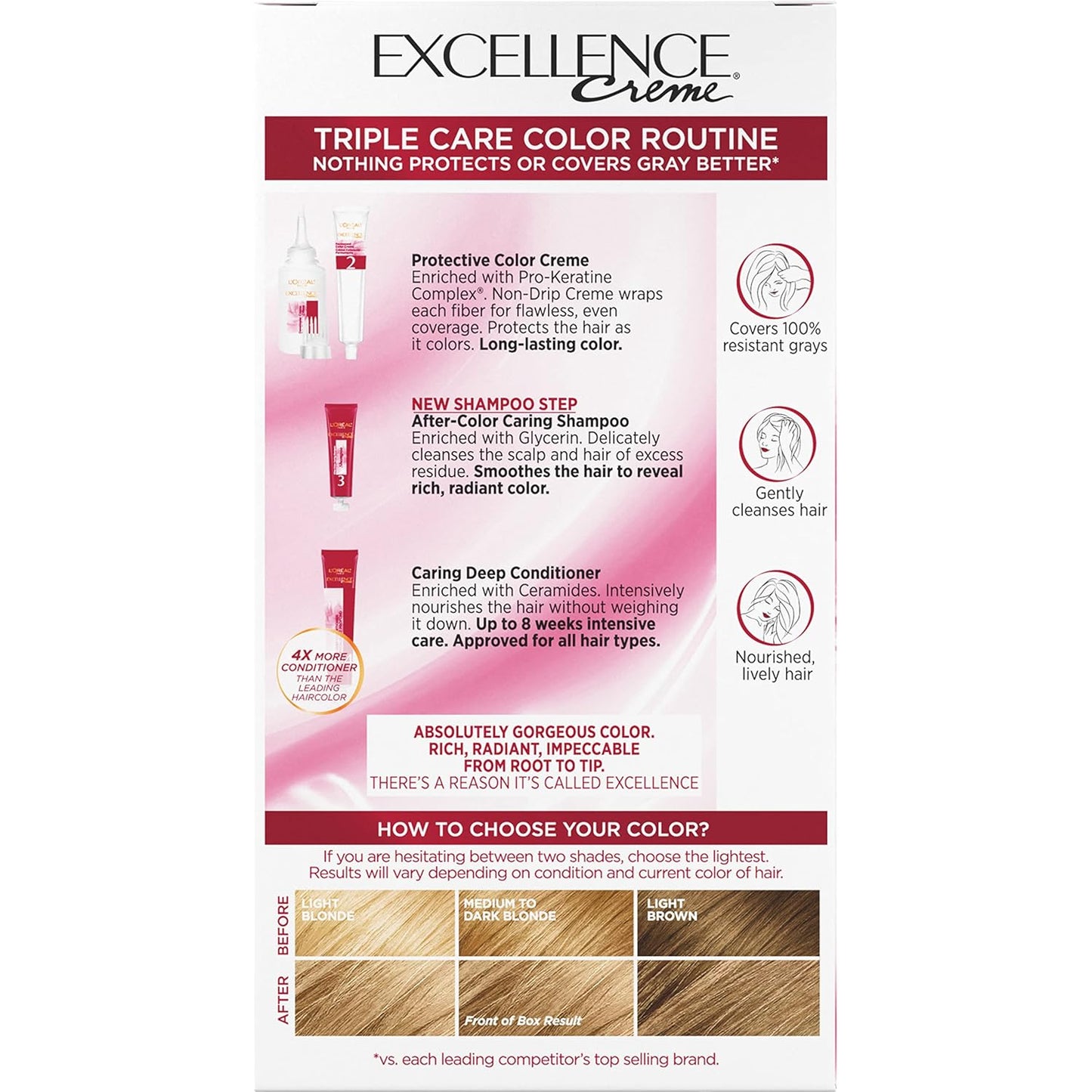 L'Oreal Paris Excellence Crème Hair Color | 6RB Light Reddish Brown | Gray Coverage