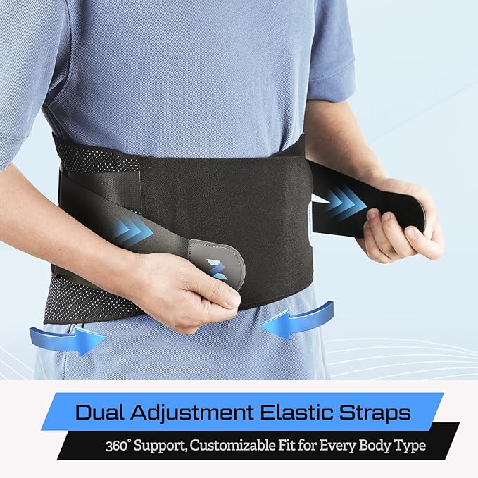 NEENCA Lower Back Brace for Lower Back Pain Relief, Medical Grade Lumbar Support Belt for Women Men, Herniated Disc,Lumbar Strain,Sciatica, Scoliosis (Black, XX-Large)