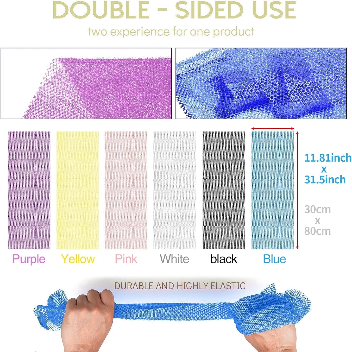 Exfoliating African Bath Sponge Set – 6 Colorful Net Scrubbers for Daily Use