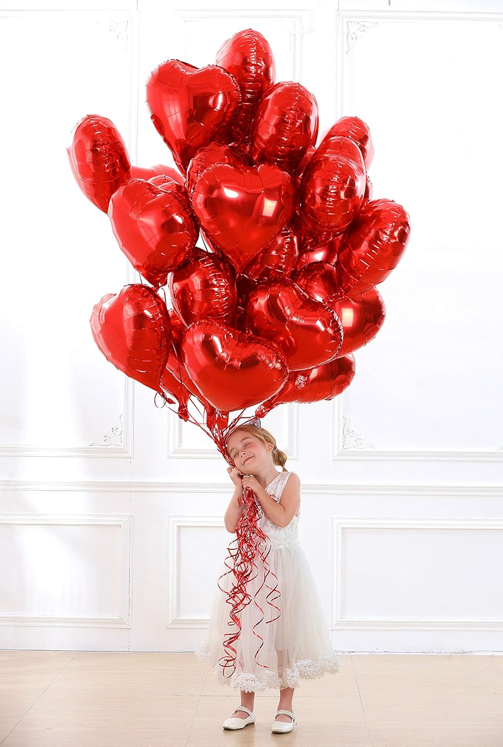 30 pcs Red Heart Balloons 18" Foil Love Balloons Mylar Balloons, heart balloons Valentines Day Decorations Balloons for Valentines Day,Propose wedding Party Backdrop Birthday Party Supplies