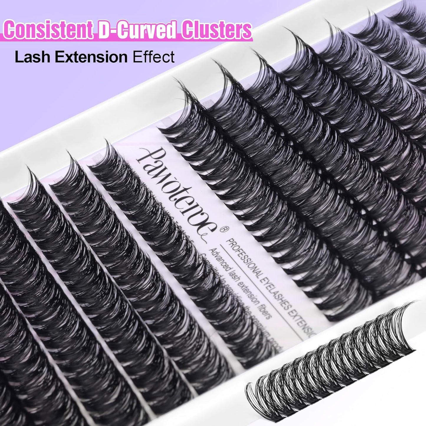 DIY Lash Extension Kit | 50D Individual Lash Clusters 9-16mm | Bond & Seal Included