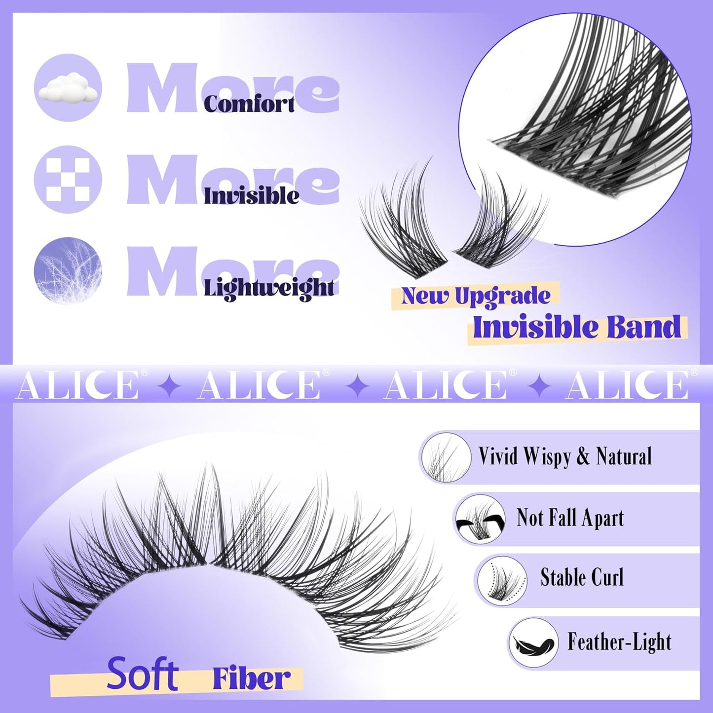 ALICE Wispy Eyelash Clusters Kit | 10-18mm Natural Individual Lashes | 168pcs