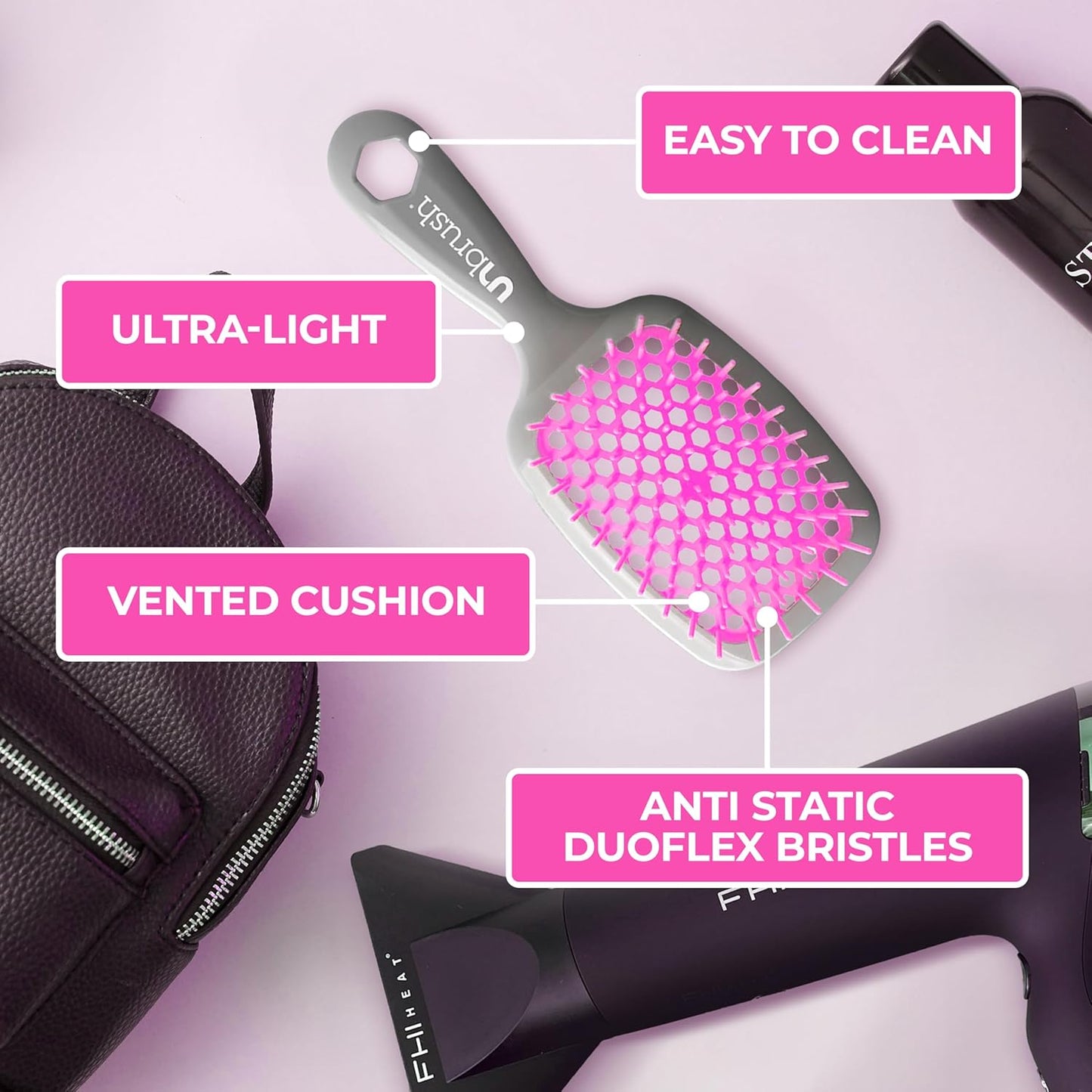 FHI Heat UNbrush Detangling Brush | Pain-Free Brushing for All Hair Types