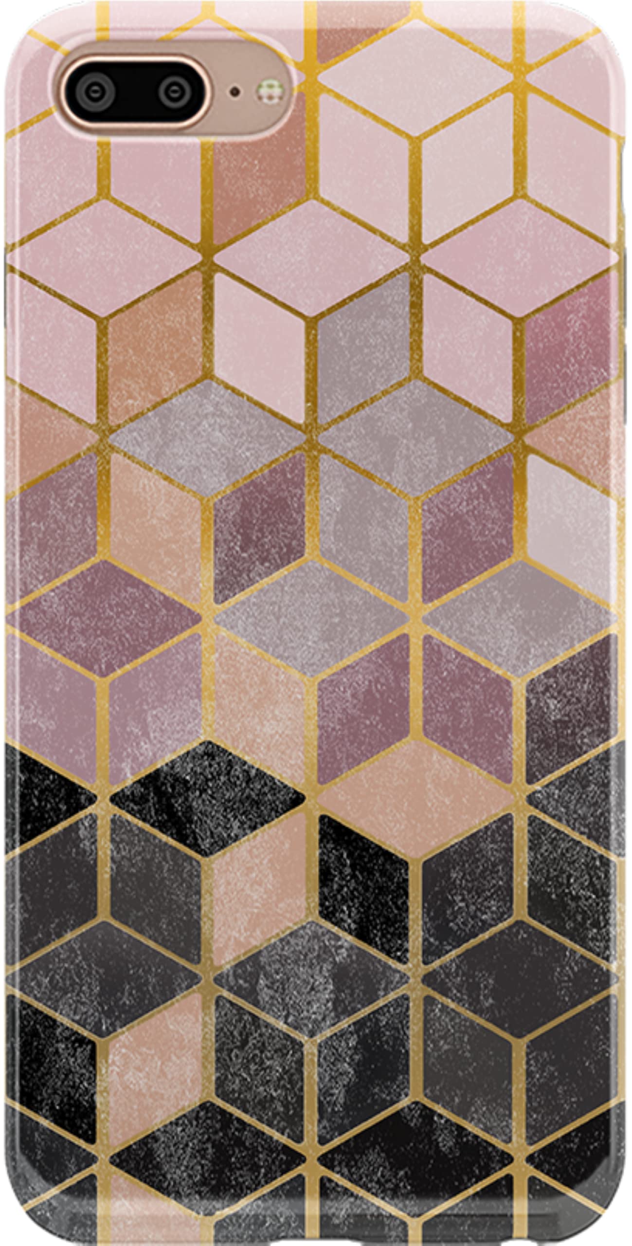 Casely iPhone 6/7/8 Plus Case | Stepping Up | Geo Rose Gold Marble | Classic Ultra Slim Design