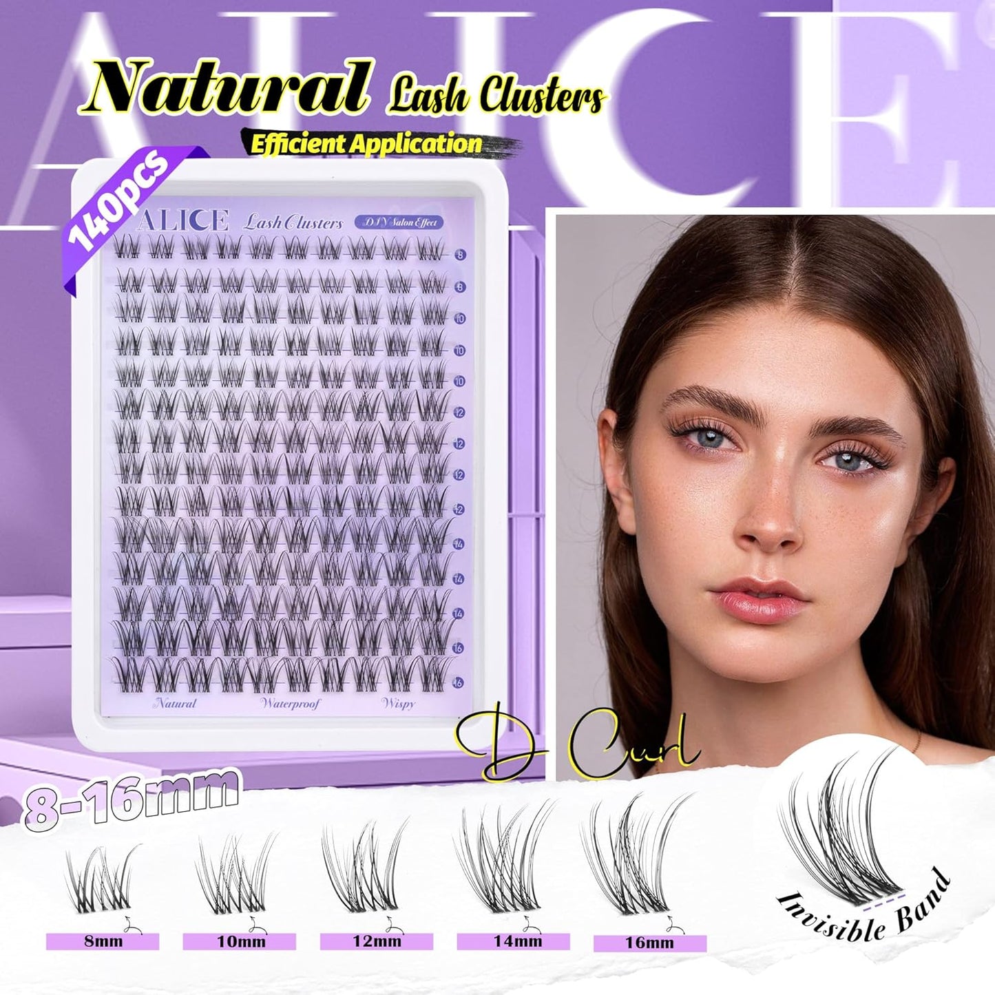 ALICE Wispy Eyelash Clusters Kit | 10-18mm Natural Individual Lashes | 168pcs