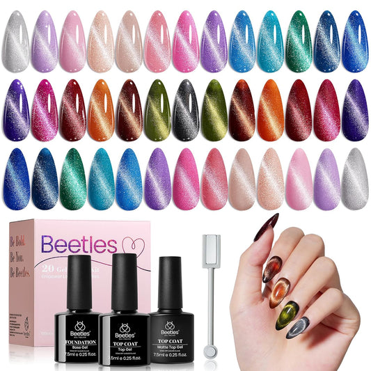 Beetles 36-Color Gel Nail Polish Set | Sparkle & Glitter | Manicure Kit for Women