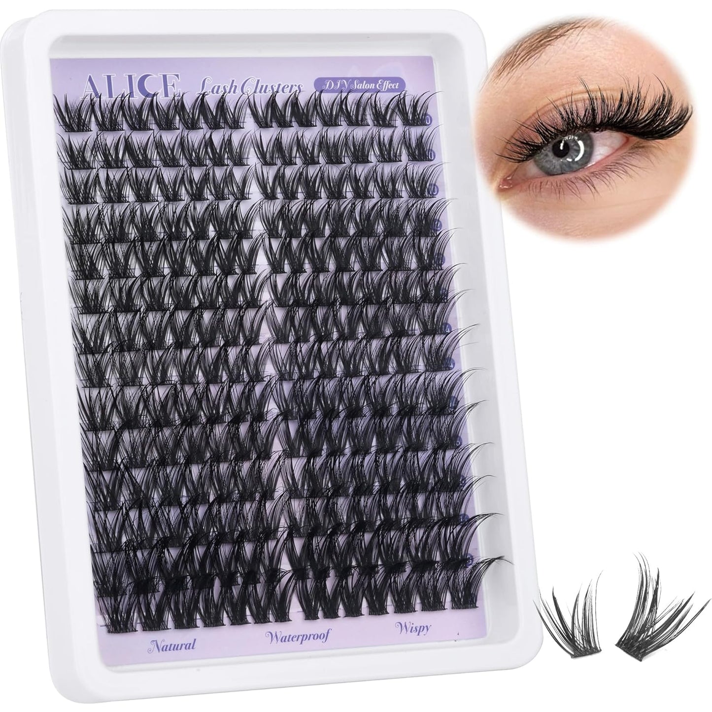 ALICE Wispy Cluster Eyelash Extensions | 192pcs Natural Individual Lashes | DIY 10-18mm