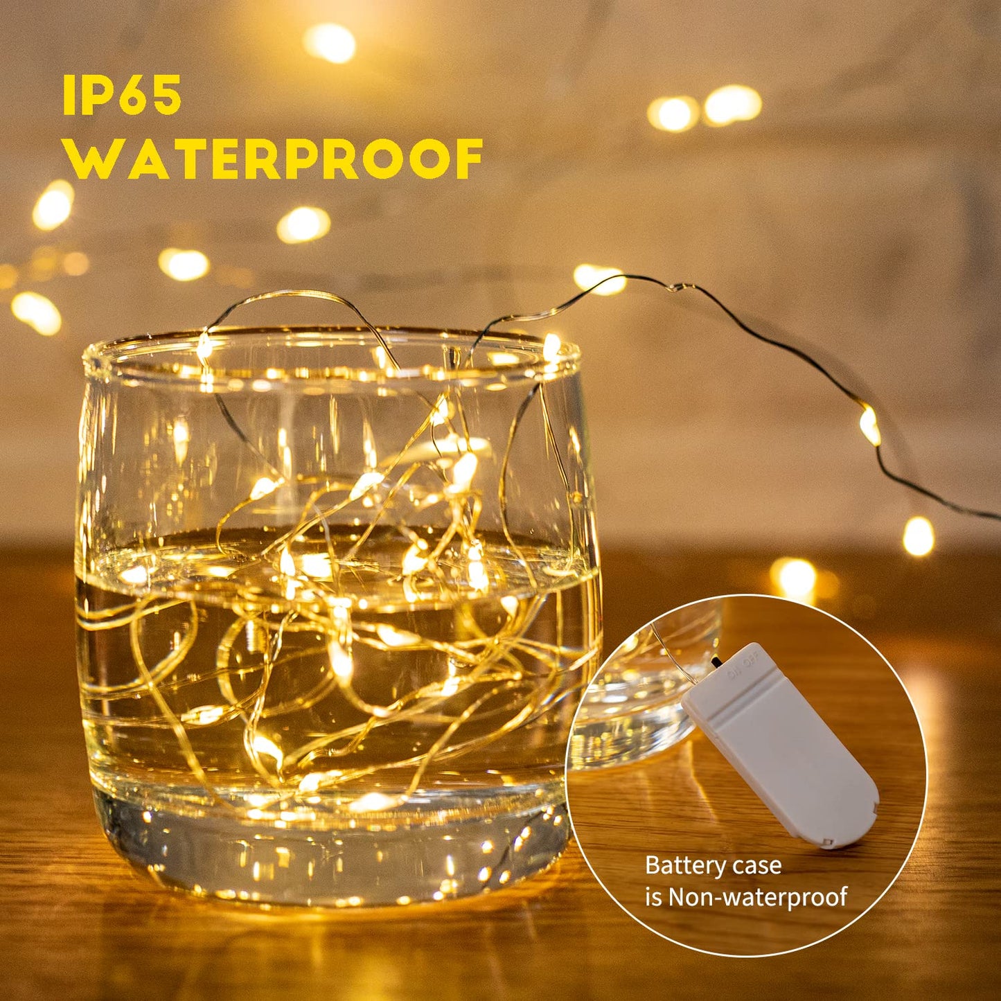 Brightown 24 Pack Fairy Lights Battery Operated String Lights - 7 ft 20 LED Mini String Lights Waterproof Silver Wire Firefly Lights for Vases Mason Jars DIY Crafts Plants Table Centerpieces Wedding