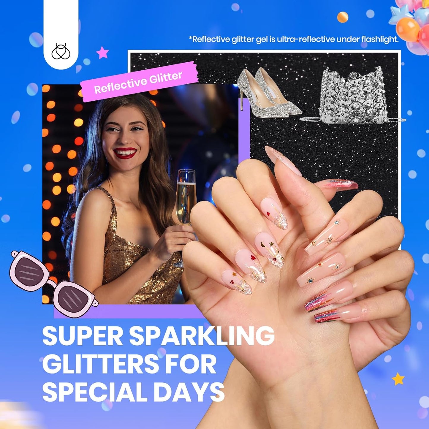 Beetles 36-Color Gel Nail Polish Set | Sparkle & Glitter | Manicure Kit for Women
