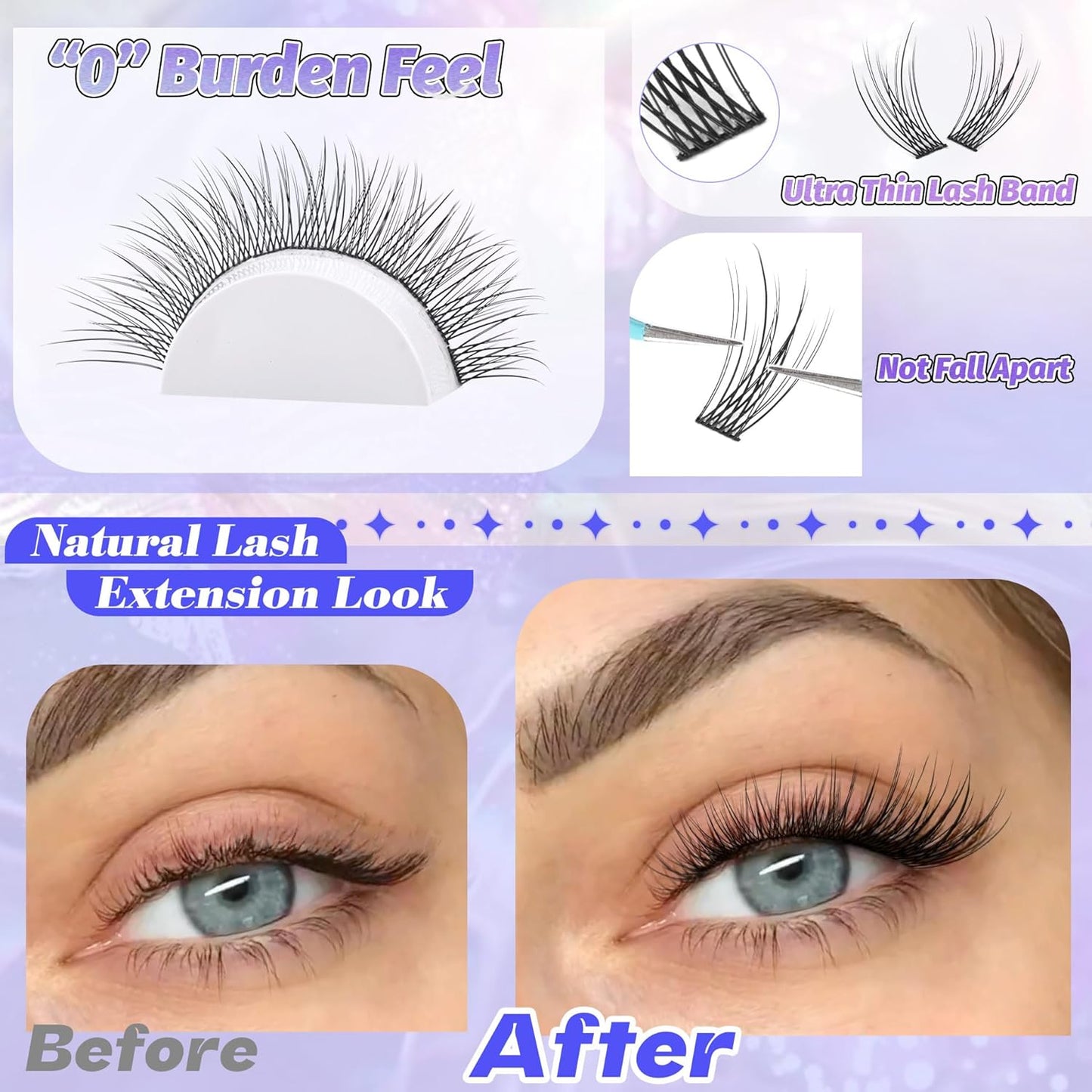 ALICE Wispy Eyelash Clusters Kit | 10-18mm Natural Individual Lashes | 168pcs