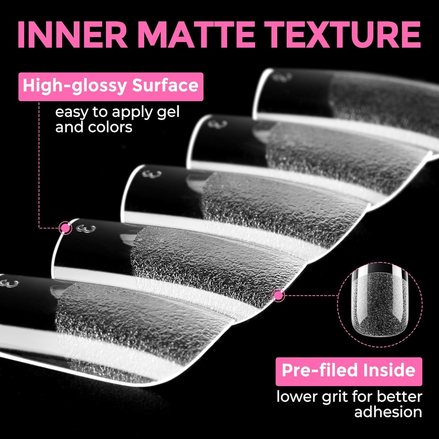 Short Coffin Press-On Nails | 216pcs Gel Tips for DIY Acrylic Extensions