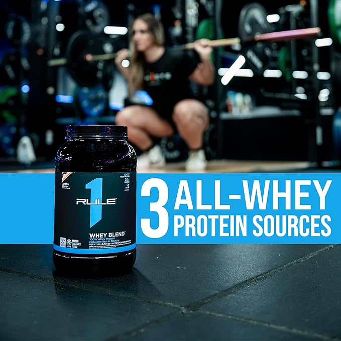 Rule One Proteins, R1 Whey Blend- Frozen Banana, 24g Fast-Acting Whey Protein Concentrates, Isolates, and Hydrolysates Per Serving, with Naturally Occurring EAAs and BCAAs, 5lbs