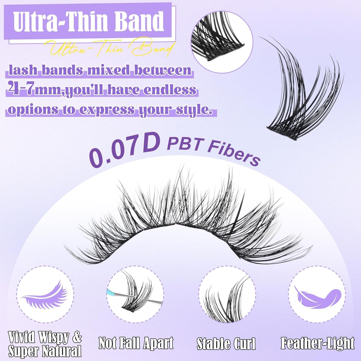 ALICE Wispy Lash Clusters | 168 Pcs | 10-18mm Natural Volume Extensions