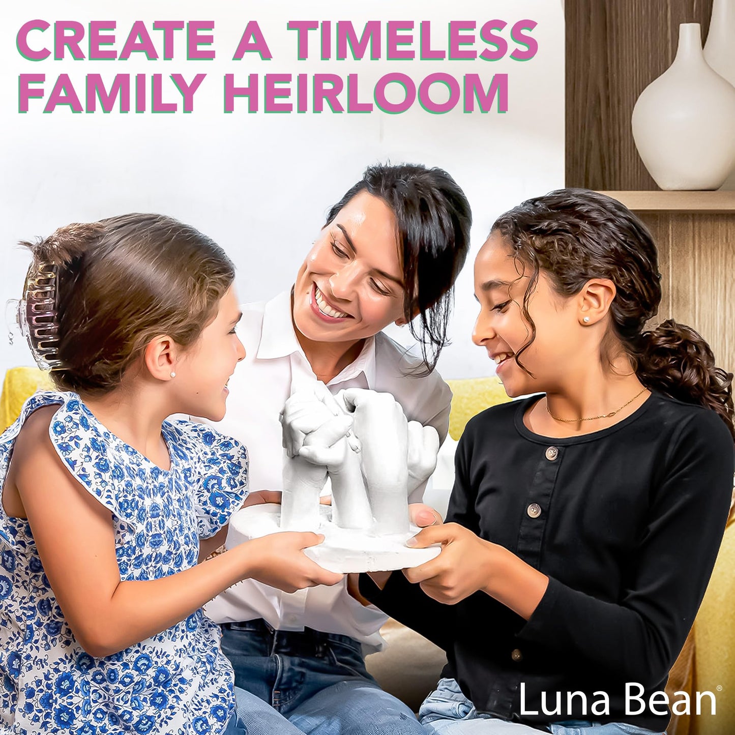 Luna Bean Hand Casting Kit – The Original Hand Mold Kit for Couples – Valentines Day Gifts for Her and Him - Anniversary Engagement Gifts for Women Men Mom Wife Boyfriend Girlfriend Wedding Bridal