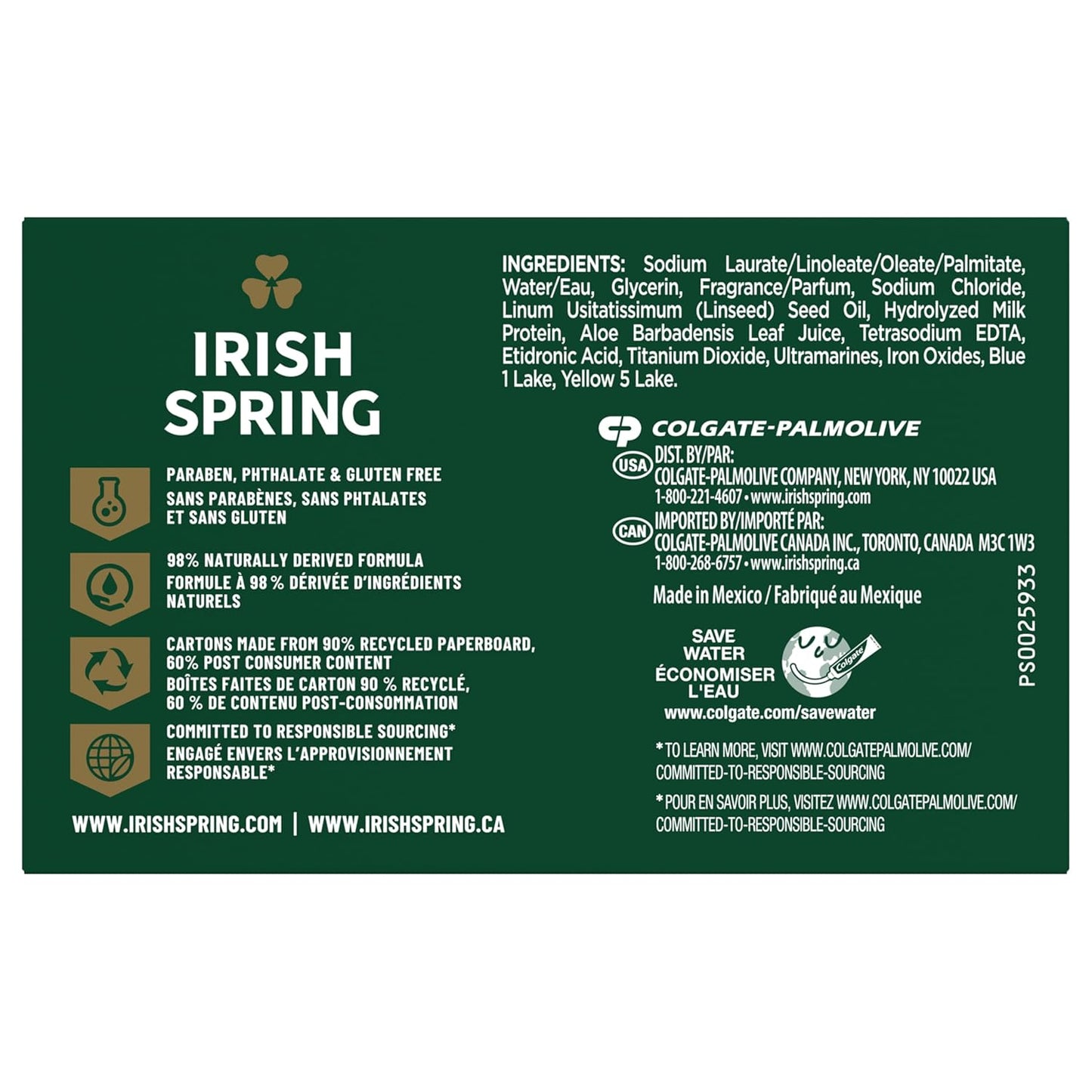 Irish Spring Moisture Blast Deodorant Soap | 12-Hour Freshness | 3.7 oz Bar (12 Pack)
